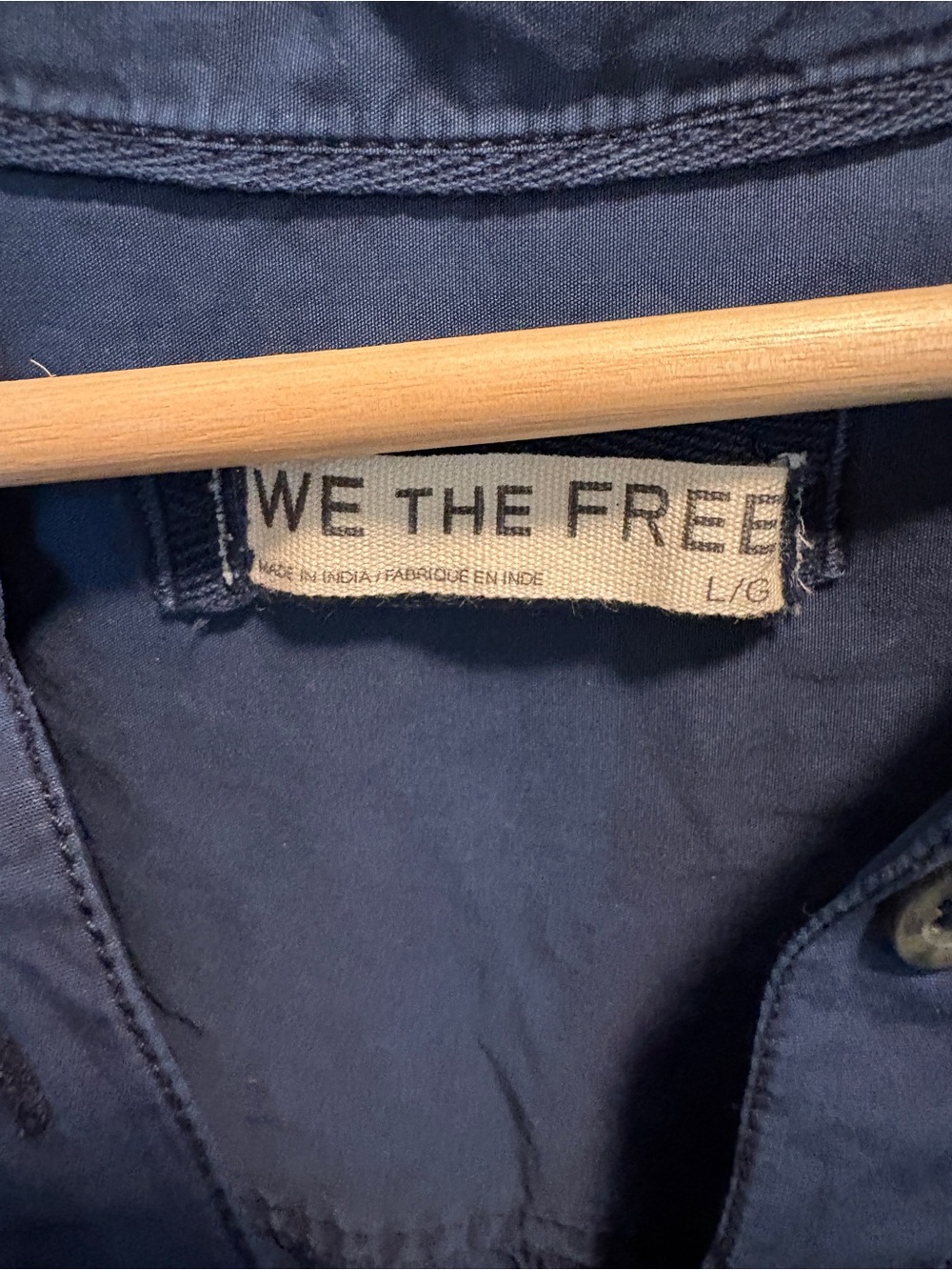 We The Free Navy Button-Front Shirt Jacket - Picture 3 of 4